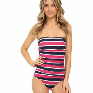 Tommy Bahama Nautical Stripe Bandeau One Piece - 8